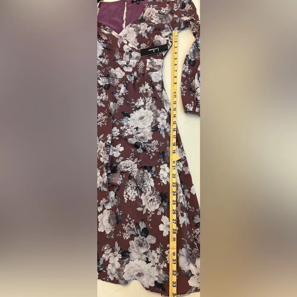 NWT Lulu's Lunette Dusty Purple Floral Midi Dress Size Small Coquette Romantic
